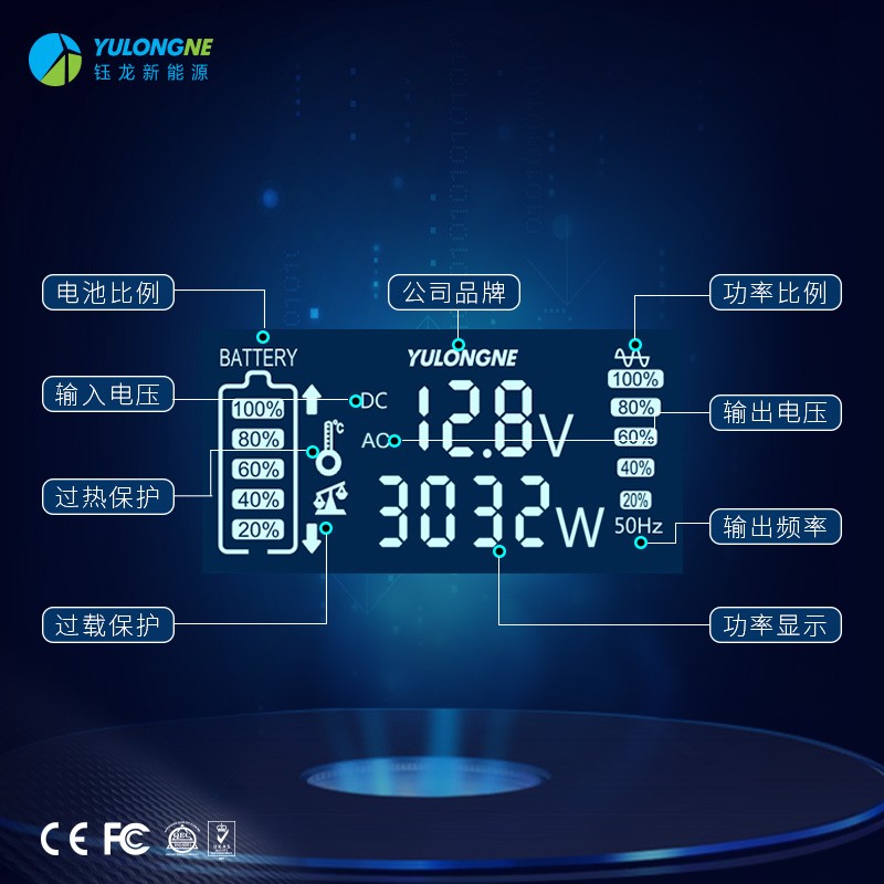 YLRX3000純正弦波逆變器【LCD液晶顯示】2019流行款